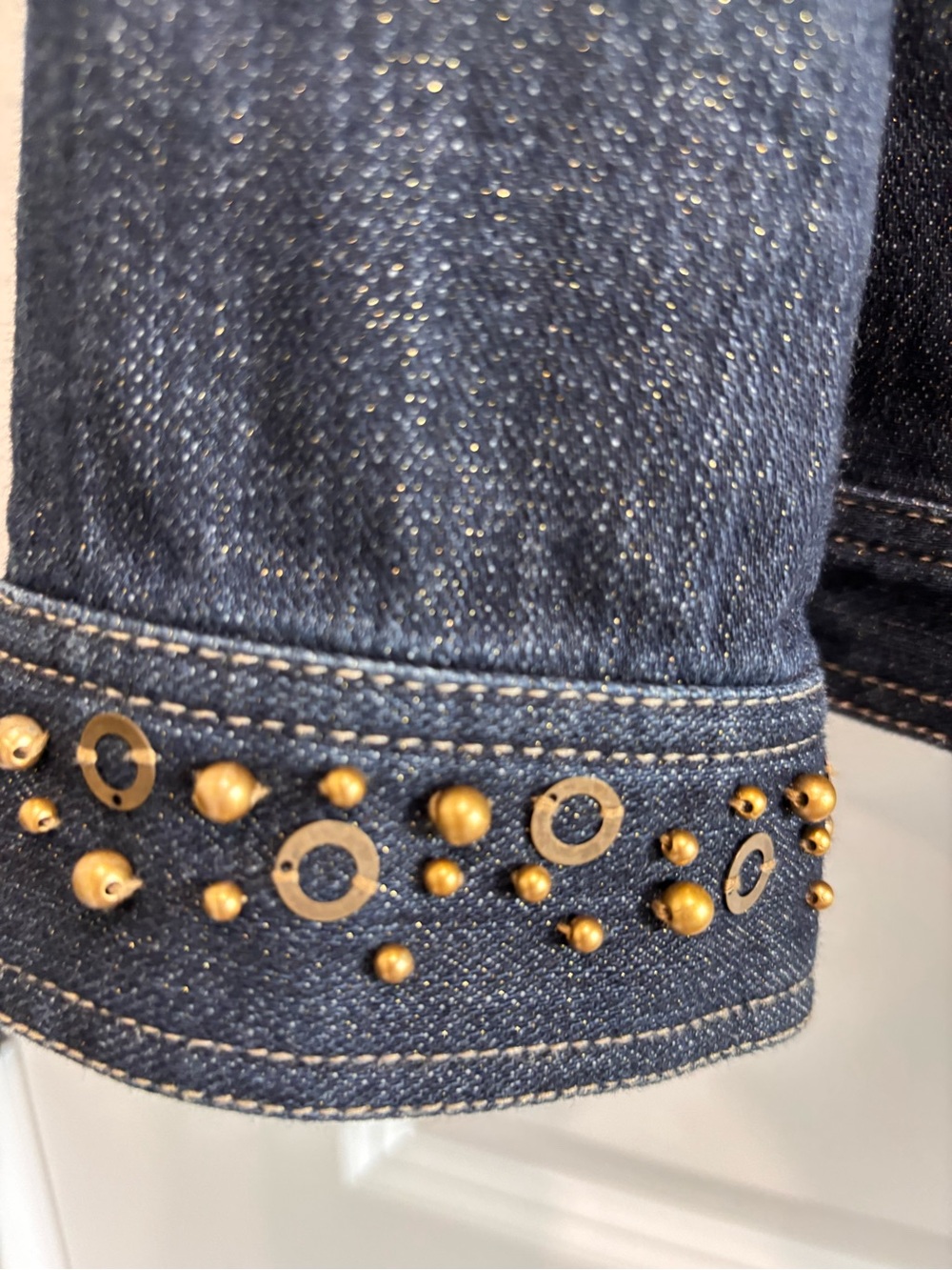 Ruby Rd. Dark Blue Studded Denim Jacket - Picture 3 of 6